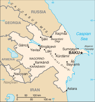 Carte de l'Azerba&iuml;djan