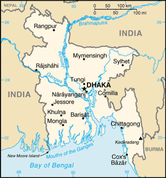 Carte du Bangladesh Carte du Bangladesh