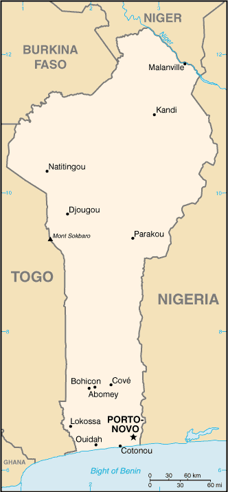 Carte du Bénin Carte du Bénin