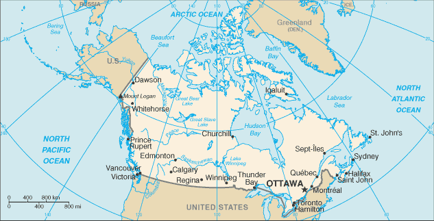 Carte du Canada