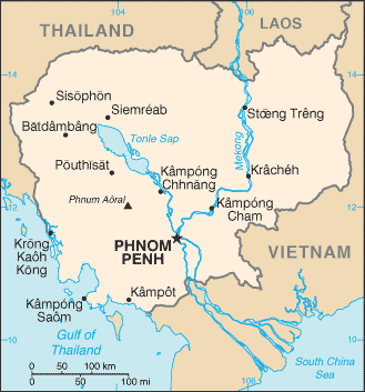 Carte du Cambodge