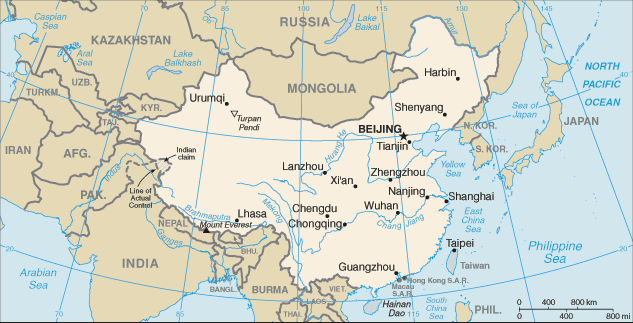 Carte de la Chine