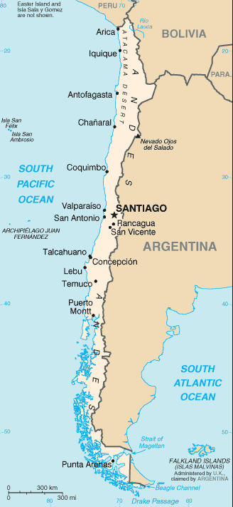Carte du Chili