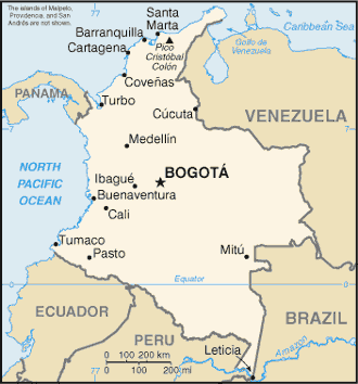 Carte de la Colombie Carte de la Colombie