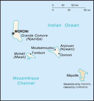 Carte des Comores Carte des Comores