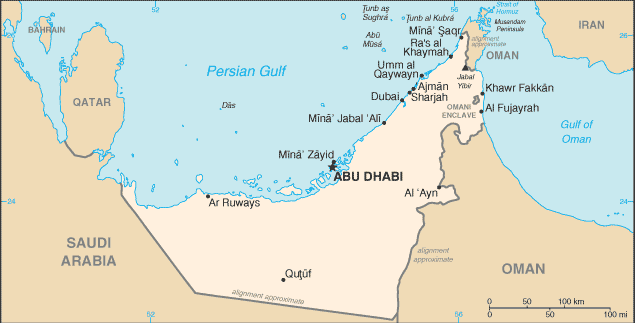 Carte des Émirats Arabes Unis Carte des Émirats Arabes Unis