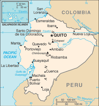 Carte de l'&Eacute;quateur