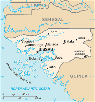 Carte de la Guinée-Bissau Carte de la Guinée-Bissau