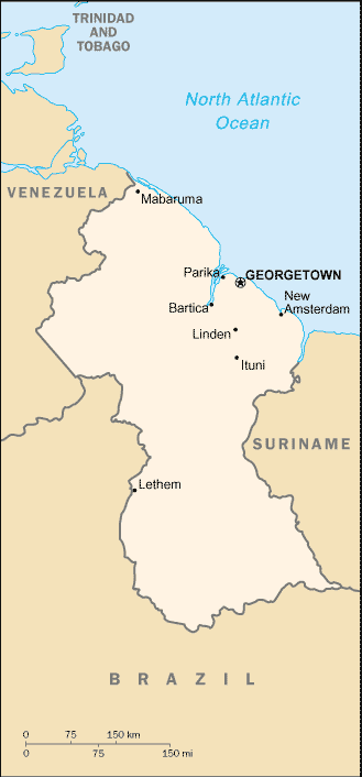 Carte de la Guyane Carte de la Guyane