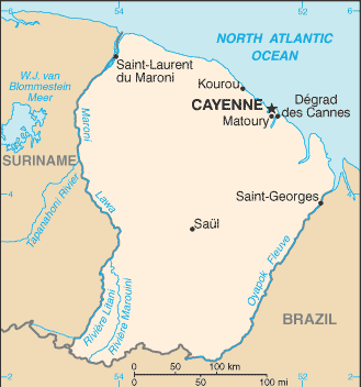 Carte de la Guyane Française Carte de la Guyane Française