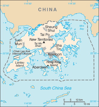 Carte de Hong Kong Carte de Hong Kong