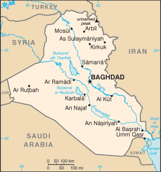 Carte de l'Irak carte de l'Irak