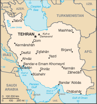Carte de l'Iran carte de l'Iran