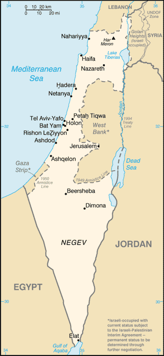 Carte d'Isra&euml;l