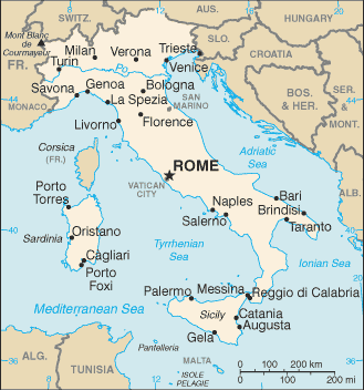 Carte de l'Italie