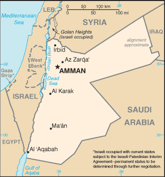 Carte de la Jordanie