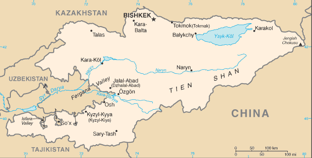 Carte du Kyrhizistan Carte du Kyrhizistan