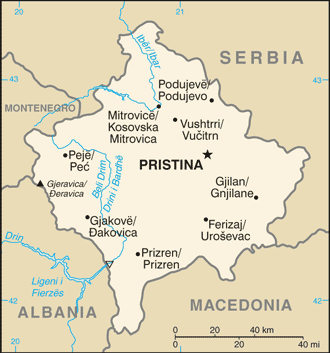 Carte du Kosovo Carte du Kosovo