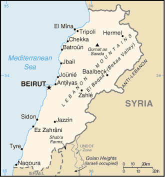 Carte du Liban