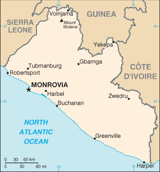 Carte du Libéria Carte du Libéria