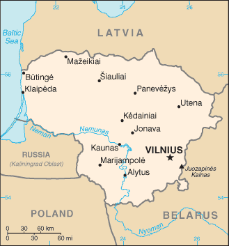 Carte de la Lituanie Varte de la Lituanie