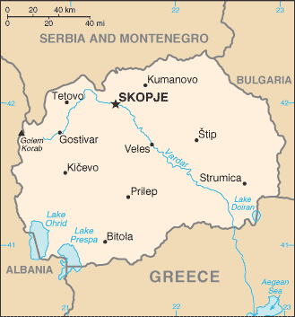 Carte de la Mac&eacute;doine