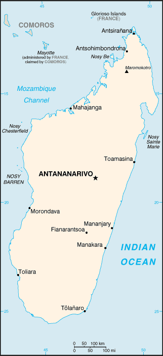 Carte de Madagascar Carte de Madagascar