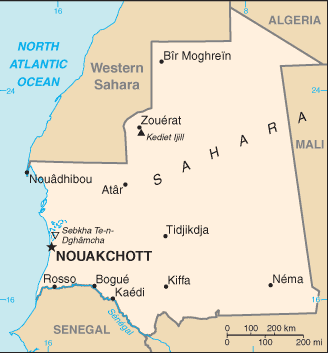 Carte de la Mauritanie Carte de la Mauritanie
