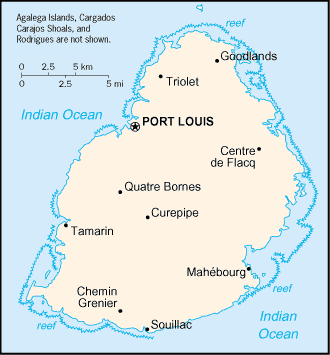 Carte de l'Ile Maurice Carte de l'Ile Maurice