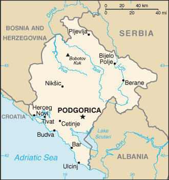 Carte du Monténégro Carte du Monténégro