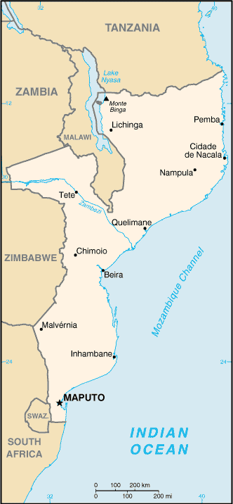 Carte du Mozambique Carte du Mozambique