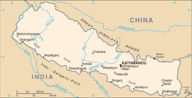Carte du Népal Carte du Népal