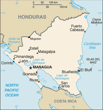Carte du Nicaragua