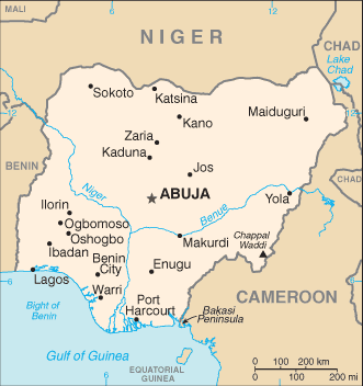 Carte du Négéria Carte du Négéria