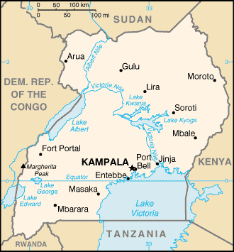 Carte de l'Ouganda Carte de l'Ouganda