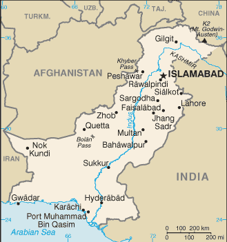 Carte du Pakistan