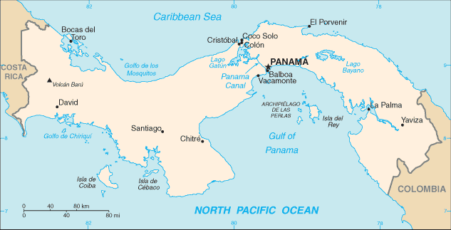 Carte du Panama