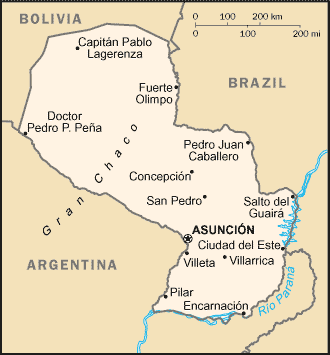 Carte du Paraguay Carte du Paraguay
