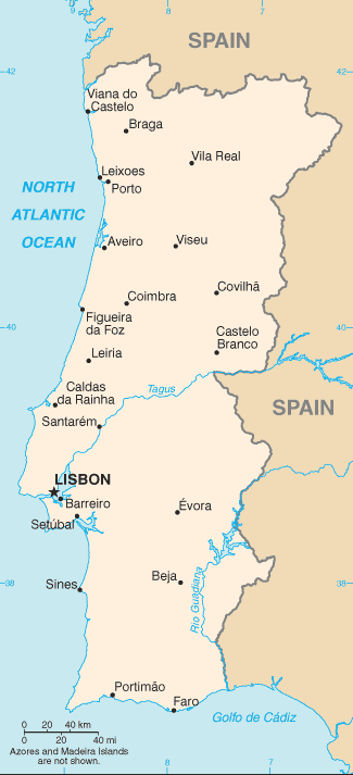 Carte du Portugal