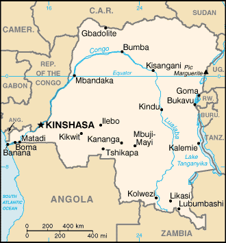Carte de la République démocratique du Congo Carte de la République démocratique du Congo