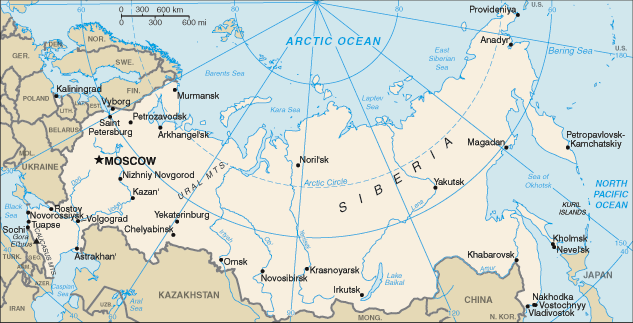 Carte de la Russie Carte de la Russie
