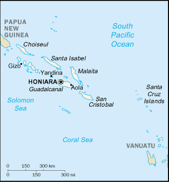 Carte des îles Salomon Carte des îles Salomon