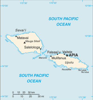 Carte de Samoa Carte de Samoa