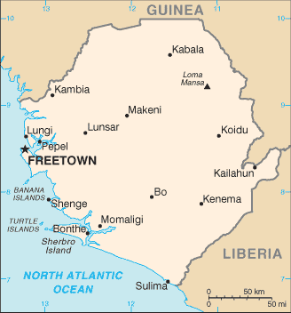 Carte du Sierra Leone Carte du Sierra Leone