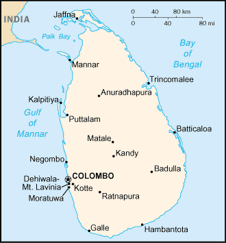Carte du Sri Lanka Carte du Sri Lanka