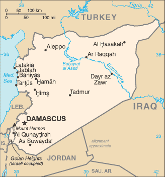 Carte de la Syrie