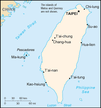 Carte de Taiwan Carte de Taiwan