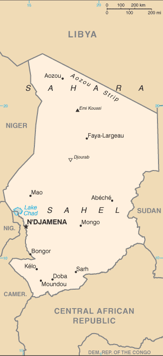 Carte du Tchad Carte du Tchad