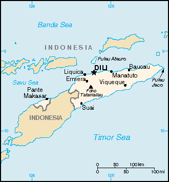 Carte du Timor oriental Carte du Timor oriental
