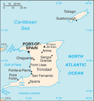 Carte de Trinidad et Tobago